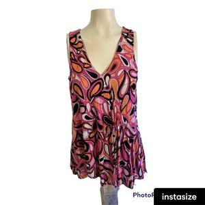 Michael Kors groovy paisley print layered tank top